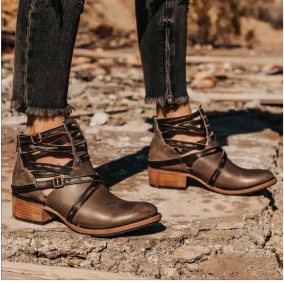 Freebird by Steven Stair Booties Size‎ 8 Bohemian Western Southwestern Leather - Picture 1 of 16